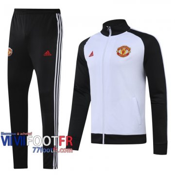 77footfr Veste Foot Manchester United blanc - Patron 2020 2021 J153