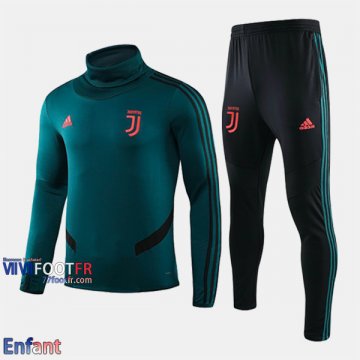 Promo: Ensemble Survetement Juventus Enfant Col Haut Vert 2019/2020 Nouveau