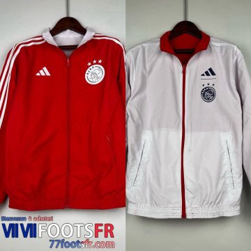 Coupe Vent Reversible Ajax rouge blanc Homme 2023 2024 WK532
