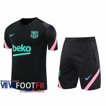 77footfr Survetement Foot T-shirt FCB noir 2020 2021 TT108