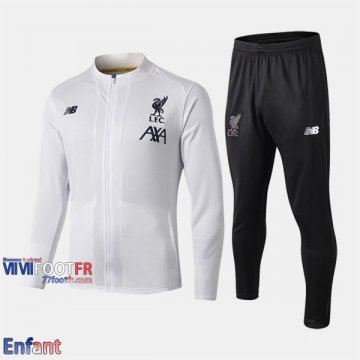 Promo: Ensemble Veste Survetement Liverpool FC Enfant Blanc 2019/2020 Retro