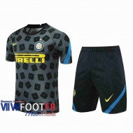 77footfr Survetement Foot T-shirt Inter Milan Gris fonce 2020 2021 TT118