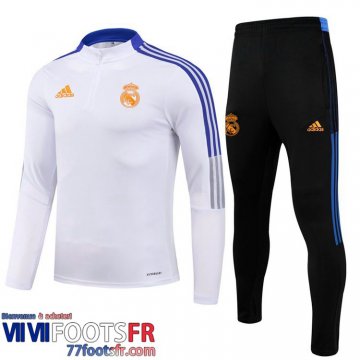 Kits: Survetement de Foot Real Madrid blanche Enfant 2021 2022 TK91