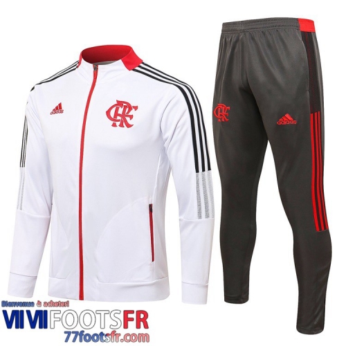 Veste Foot Flamengo Blanc bleu Homme 2021 2022 JK148