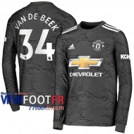 77footfr Manchester United Maillot de foot Van De Beek 34 Exterieur Manches longues 20-21