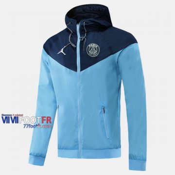 Boutique Veste Foot Coupe-Vent PSG Paris Bleu 2020/2021 Nouveau Promo