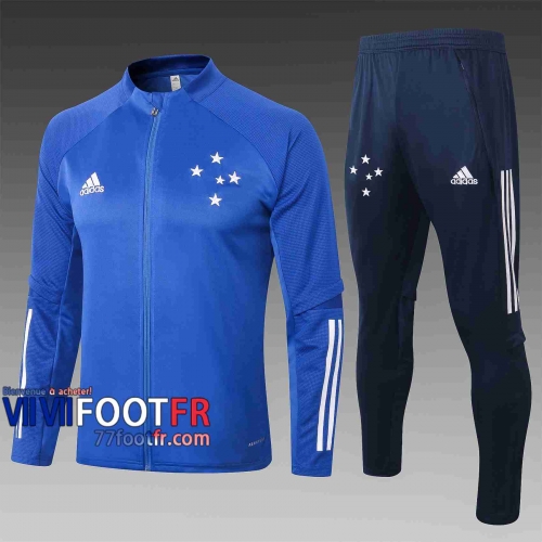 Veste de foot Cruzeiro 2020 2021 bleu A317#