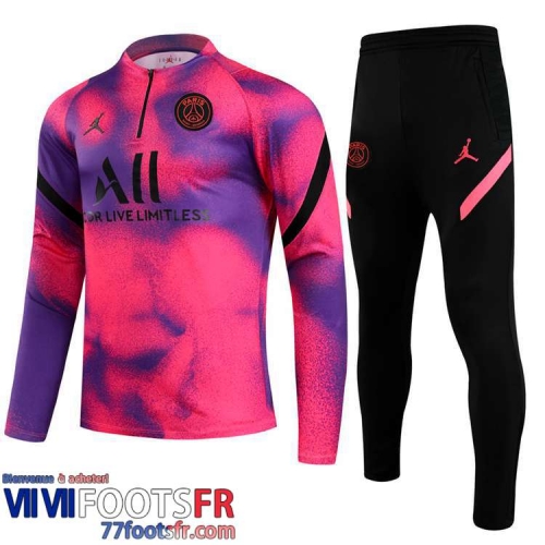 Kits: Survetement de Foot PSG Mauve rose Enfant 2021 2022 TK101