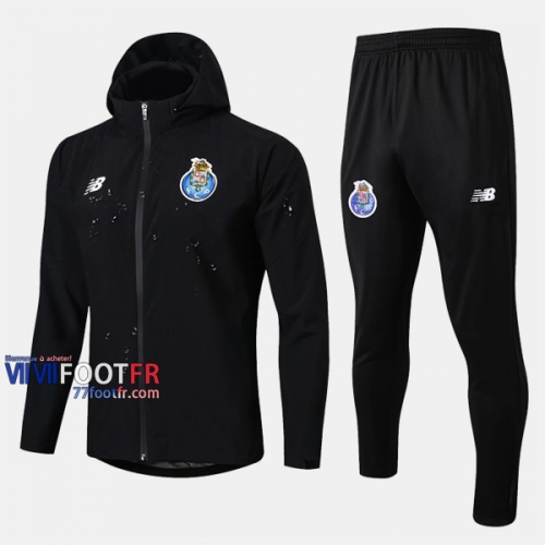 Meilleur Ensemble Veste Coupe-Vent Survetement Foot FC Porto Noir Slim 2019/2020 Nouveau