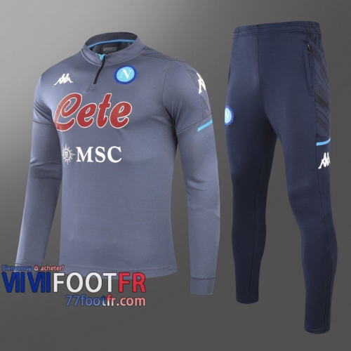 77footfr Survetement Foot SSC Napoli gris - 2020 2021 T76