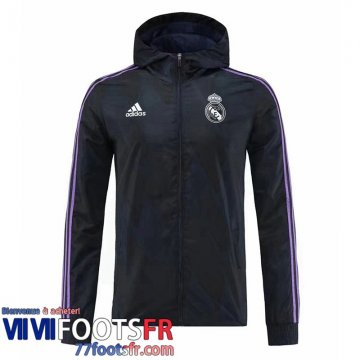 Coupe Vent - Sweat a Capuche Real Madrid noir Homme 2022 2023 WK238