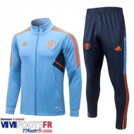 Veste Foot Manchester United bleu clair Homme 2022 2023 JK530