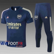 77footfr Survetement Foot T-shirt Arsenal Bleu fonce 2020 2021 TT64
