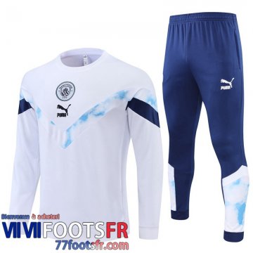 Survetement de Foot Manchester City Blanc Homme 22 23 TG310