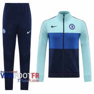 77footfr Veste Foot Chelsea Bleu clair/bleu foncE/noir - Version du joueur 2020 2021 J79