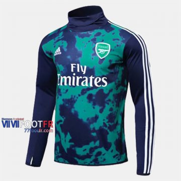 Nouveaux Retro Sweatshirt Foot Arsenal FC Col Haut Vert Fonce 2019-2020
