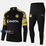 Promo Ensemble Survetement Foot Borussia Dortmund Noir/Jaune 2019 2020 Nouveau