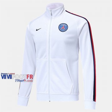 Magasins Veste Foot PSG Paris Blanc 2019/2020 Nouveau Promo