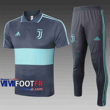 Polo de foot Juventus 2020 2021 Gris-Bleu C410#