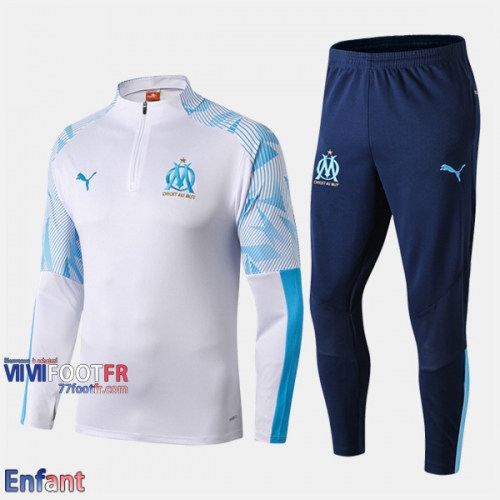 Promo: Ensemble Survetement Marseille OM Enfant Blanc 2019/2020 Nouveau