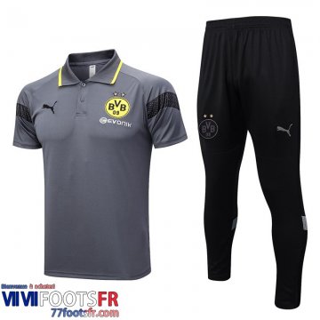 Polo foot Dortmund BVB gris Homme 2023 2024 PL638