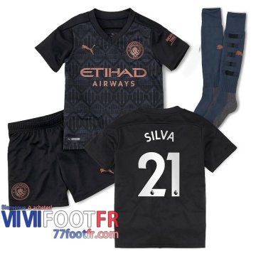Maillot de foot Manchester City Silva #21 Exterieur Enfant 2020 2021
