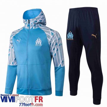 Veste Foot - Sweat a Capuche Olympique De Marseille Bleu clair 21-22 JK26