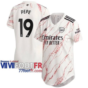 77footfr Arsenal Maillot de foot Pepe #19 Exterieur Femme 20-21