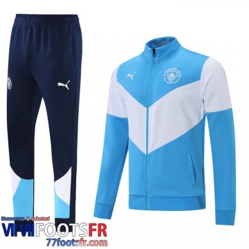 Veste Foot Manchester City Bleu ciel-blanc Homme 2021 2022 JK170