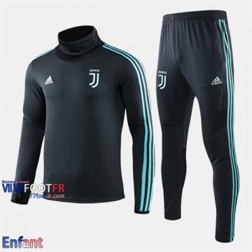 Promo: Ensemble Survetement Juventus Enfant Col Haut Cyan 2019/2020 Thailande