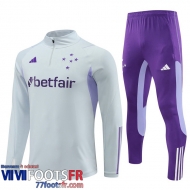 Survetement de Foot Cruzeiro gris clair Homme 2023 2024 TG829