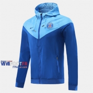 Magasins Veste Foot Coupe-Vent PSG Paris Bleu Fonce 2020/2021 Nouveau Promo