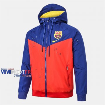 Boutique Veste Foot Coupe-Vent Barcelone FC Bleu Orange 2020/2021 Nouveau Promo