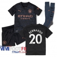 Maillot de foot Manchester City Bernardo #20 Exterieur Enfant 2020 2021