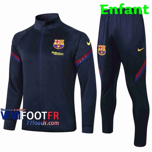 Survetement Foot Barcelone Enfant - Veste 2020 2021 bleu marin
