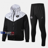 Aaa Qualité: Ensemble Veste Coupe-Vent Survetement Foot PSG Paris Saint Germain Jordan Blanc/Noir 2019 2020 Nouveau