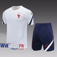 77footfr Survetement Foot T-shirt France blanc 2020 2021 TT107