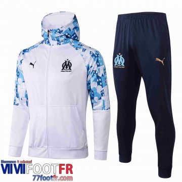 Veste Foot - Sweat a Capuche Olympique De Marseille blanc 21-22 JK27