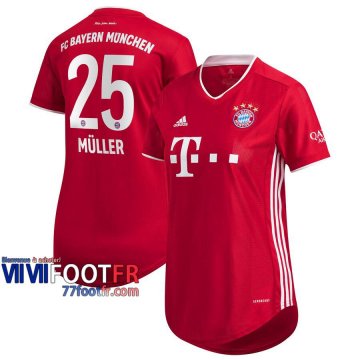 Maillot de foot Bayern Munich Thomas Müller #25 Domicile Femme 2020 2021