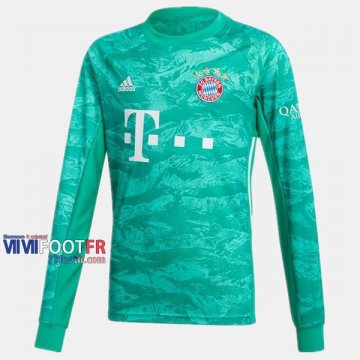 Nouveau Flocage Maillot Foot Gardien Bayern Munich Manche Longue Homme Vert 2019-2020 Personnalise :77Footfr