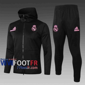 77footfr Real Madrid Veste foot - Sweat a Capuche noir 20-21 F276