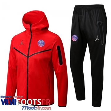 Veste Foot - Sweat A Capuche PSG rouge Homme 2022 2023 JK349