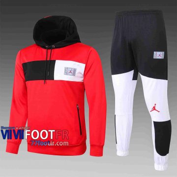 Survetement Foot Airman Sweat a Capuche - Veste rouge 2020 2021 rouge et blanc Logo