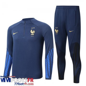 Survetement de Foot France bleu Homme 2022 2023 TG457