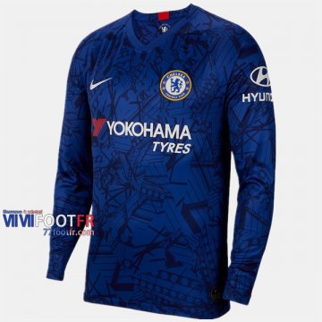 Nouveau Flocage Maillot Foot Chelsea FC Manche Longue Homme Domicile 2019-2020 Personnalisé :77Footfr