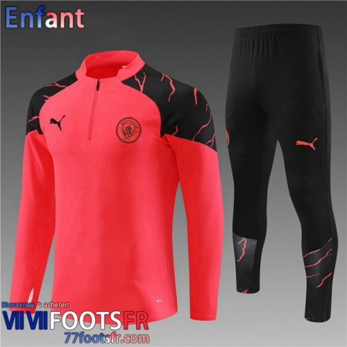 Survetement de Foot Manchester City rouge Enfant 2023 2024 C49