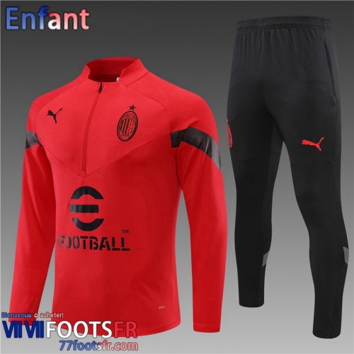 Survetement de Foot AC Milan rouge Enfant 2022 2023 TK358