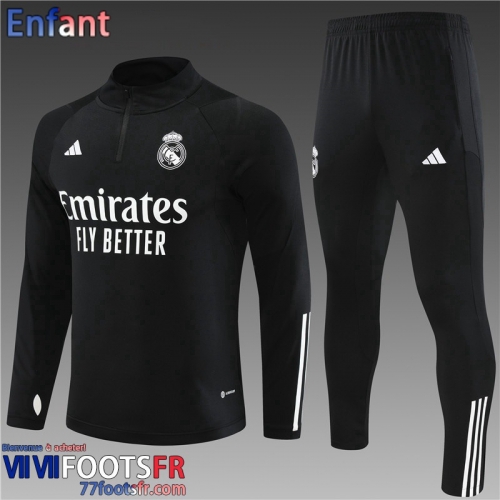 Survetement de Foot Real Madrid noir Enfant 2023 2024 TK601