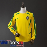 Retro Maillot De Foot Bresil Domicile Homme Manche Longue 2002 FG1115