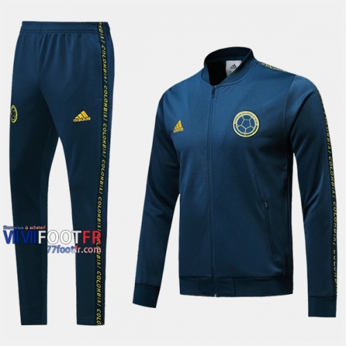 Retro Ensemble Veste Survetement De L Colombie Bleu 2019/2020 Nouveau